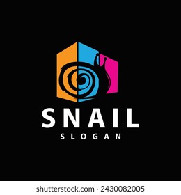 Snail logo design silhouette slow nature animal illustration simple vector snail product brand inspiration