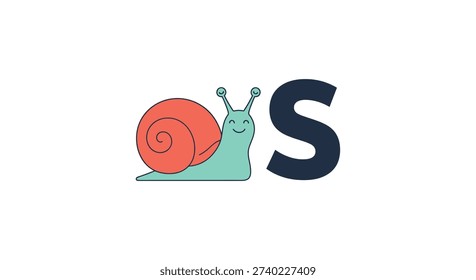 Snail Logo Design Simple Illustration