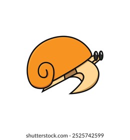Snail logo design simple nature animal illustration vector. Icon snail product brand inspiration. Ilustration