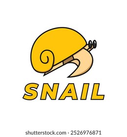 Snail logo design simple nature animal illustration vector. Icon snail product brand inspiration. Ilustration
