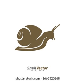 Snail logo design vector template. Silhouette of Snail design illustration