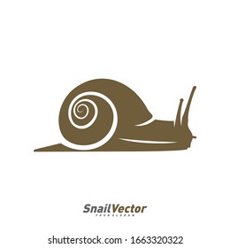 Snail logo design vector template. Silhouette of Snail design illustration