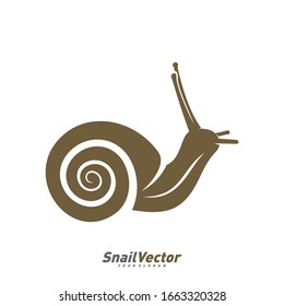 Snail logo design vector template. Silhouette of Snail design illustration