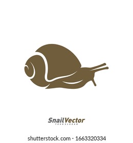 Snail logo design vector template. Silhouette of Snail design illustration