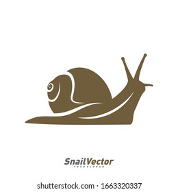 Snail logo design vector template. Silhouette of Snail design illustration
