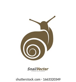 Snail logo design vector template. Silhouette of Snail design illustration
