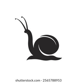 snail logo icon simple design. sign of snail logo icon, snail on black color logo icon illustration design.