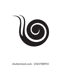 snail logo icon simple design. sign of snail logo icon, snail on black color logo icon illustration design.