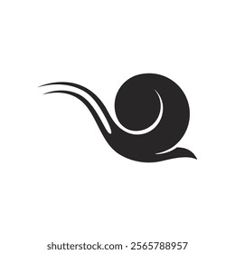 snail logo icon simple design. sign of snail logo icon, snail on black color logo icon illustration design.