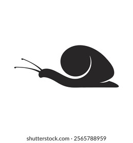 snail logo icon simple design. sign of snail logo icon, snail on black color logo icon illustration design.