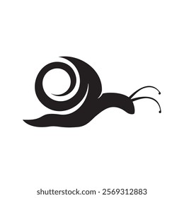 snail logo icon simple design. sign of snail logo icon, snail on black color logo icon illustration design.