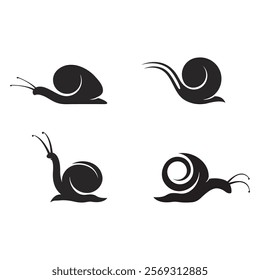 snail logo icon simple design. sign of snail logo icon, snail on black color logo icon illustration design.