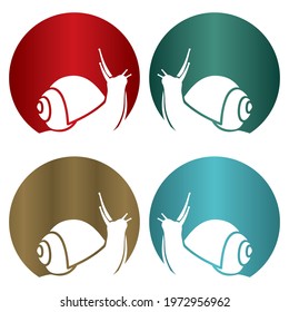 Snail Logo Icon Vector Illustration. Snail Animal Silhouette

