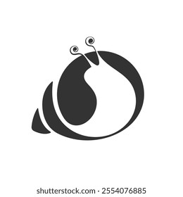 Snail logo. Isolated stylized snail on white background.