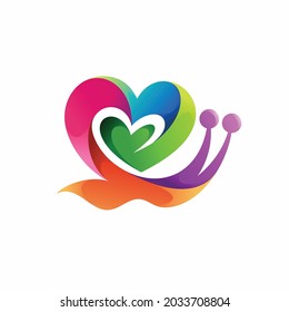 logo de caracol con concepto de amor