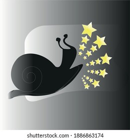 Snail logo with multiple layers of black, gray and yellow gradient illustratingg the turbo speed 