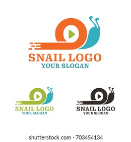 Snail Logo with Play button