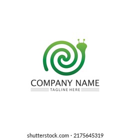 Vorlage für das Logo der Schnecke, Vektorgrafik-Design