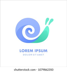 snail logo template vector , modern snail logo with gradient color, simple snail logo