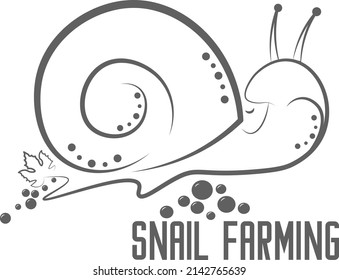 Snail logo vector format. Grape snail silhouette stock image