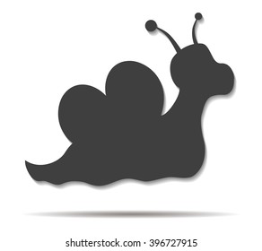 snail love double shadow icon vector