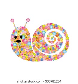 Snail made of flowers