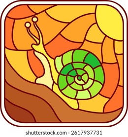 Snail Mandala Stained Glass for Window and Decoration