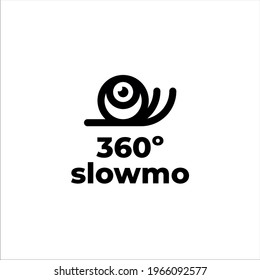 snail mascot 360 slow-motion camera logo