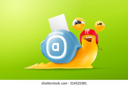 snail messenger mail,character design