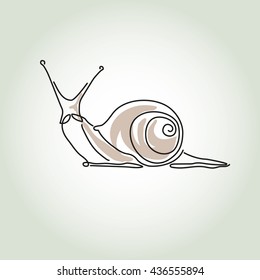 Snail in minimal line style vector