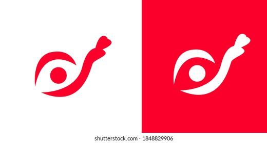 Snail Minimal logo design with Eye vector illustration .Eye and snail logo template 