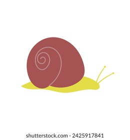 Snail. Minimalistic snail in flat style on a white background. Logo, icon.