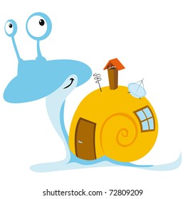 snail with mobil home