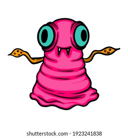 Snail monster cartoon Vector. Funny and scary Animals cartoon character illustration clipart