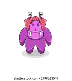 Snail monster vector illustration in simple flat style.