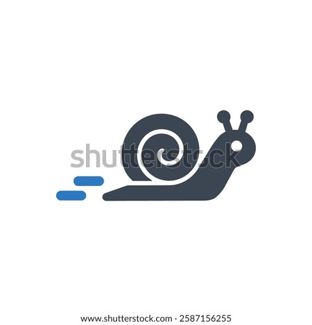 Snail Moving Icon On White Background