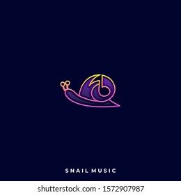 Snail Music Illustration Vector Template. Suitable for Creative Industry, Multimedia, entertainment, Educations, Shop, and any related business