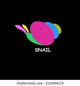 Snail nautilus animal logo icon sign Abstract colorful Creative style. Modern art design for children pet store Fashion print clothes apparel greeting invitation card picture banner poster flyer