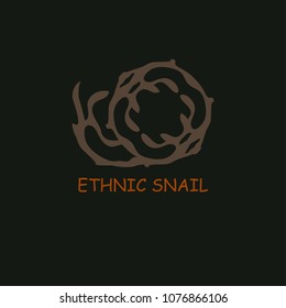 Snail nautilus jewelry ethnic ornament template helix totem logo icon sign symbol Abstract cartoon ancient golden decorative modern natural design style Fashion print clothes card poster banner flyer