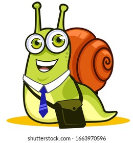Caricatura de caracol en vector