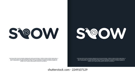 snail ogo design simple concept premium vector
