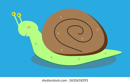 snail on a blue background