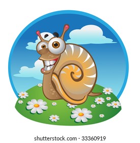 snail on the color background
