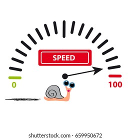 Snail on white background. Vector illustration.