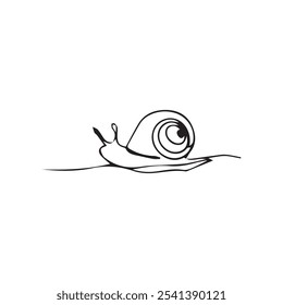 snail one line art illustration