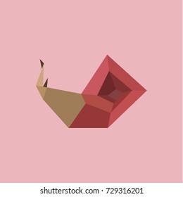 Snail Origami Low Poly Style Flat Illustration art