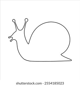 Snail outline vector illustration design on white background.