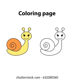 snail - painting page, game for children (kids)