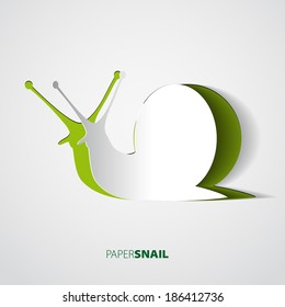 Snail papercut vector illustration