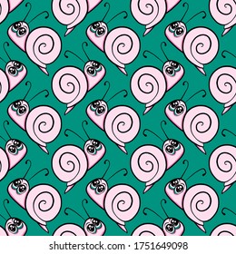 Snail pattern , illustration, vector on white background